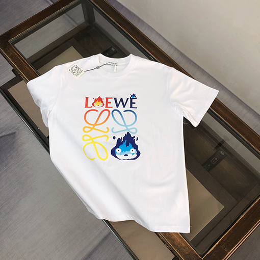 ロエベ ロゴプリント柄クルーネック半袖Tシャツ