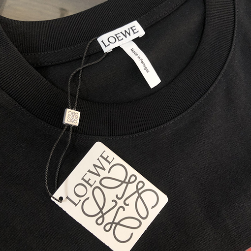 ロエベ ロゴプリント柄クルーネック半袖Tシャツ