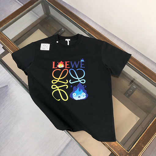 ロエベ ロゴプリント柄クルーネック半袖Tシャツ