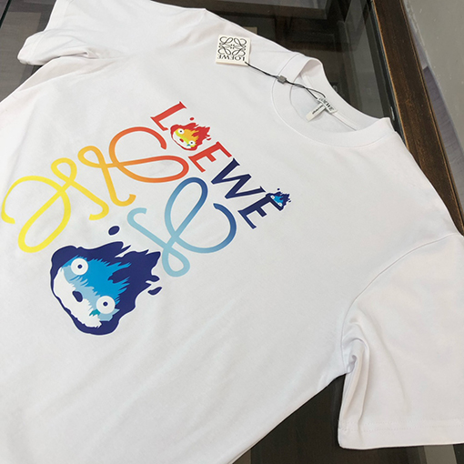 ロエベ ロゴプリント柄クルーネック半袖Tシャツ