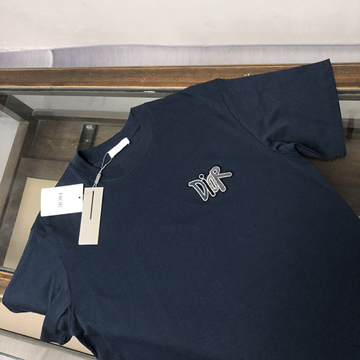 ディオール 新しい刺繍ロゴラウンドネック半袖Tシャツ