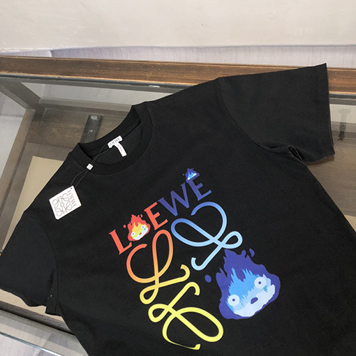 ロエベ ロゴプリント柄クルーネック半袖Tシャツ