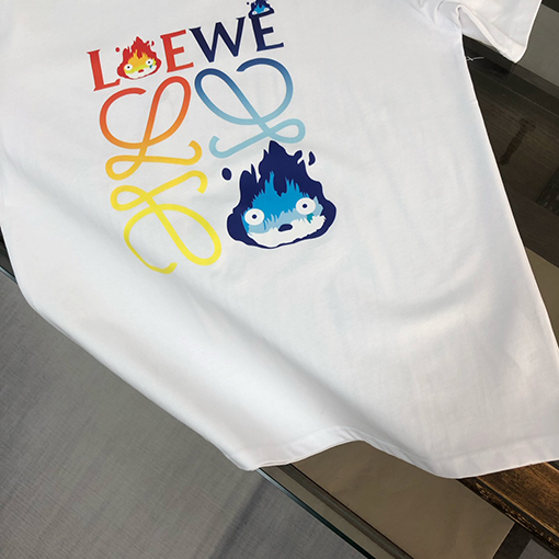 ロエベ ロゴプリント柄クルーネック半袖Tシャツ