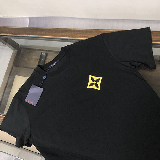 ルイヴィトン フロントロゴロゴプリントクルーネック半袖Tシャツ
