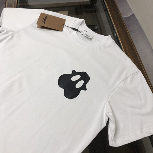 バーバリー 胸の小さなモンスタープリント半袖Tシャツ