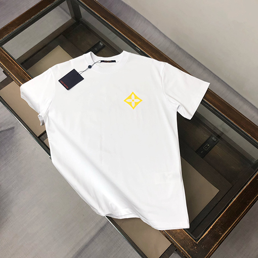 ルイヴィトン フロントロゴロゴプリントクルーネック半袖Tシャツ