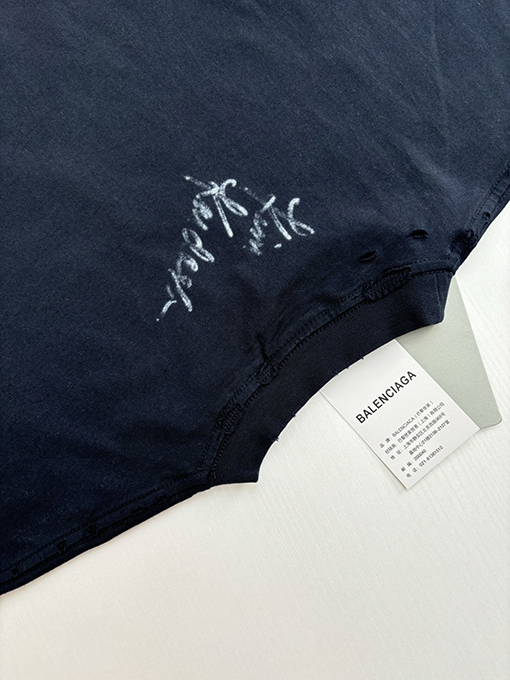 バレンシアガ25SSキミアート磨耗ノースリーブTシャツ