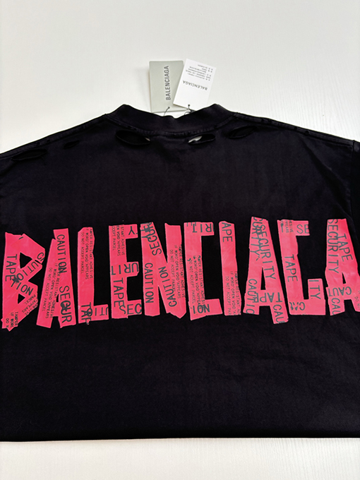 バレンシアガ 新しいマスキングテープ長袖Tシャツ
