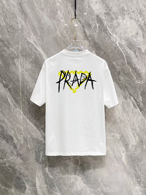 プラダブランドロゴのラウンドネックTシャツ