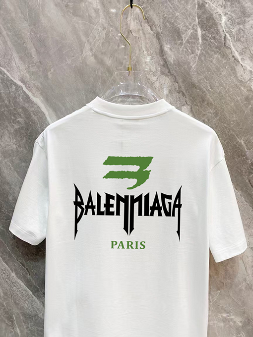 バレンシアガスタイリッシュなクルーネックTシャツ