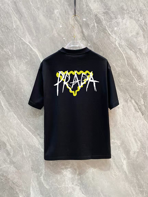 プラダブランドロゴのラウンドネックTシャツ