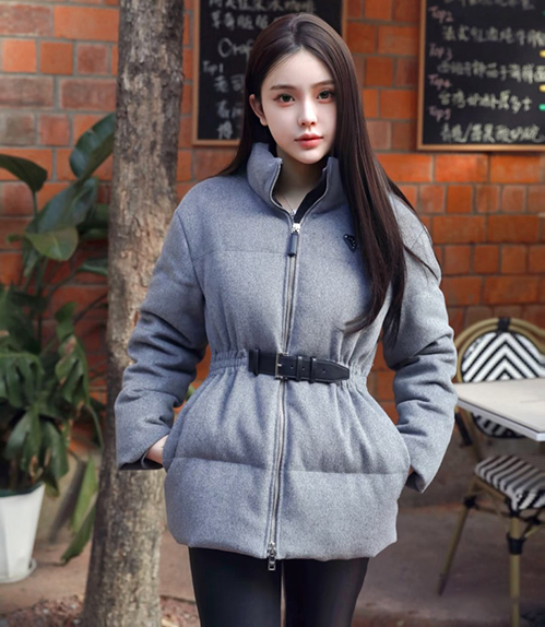 プラダスーパーコピー ベルベット パディング ダウンジャケット ネイビー