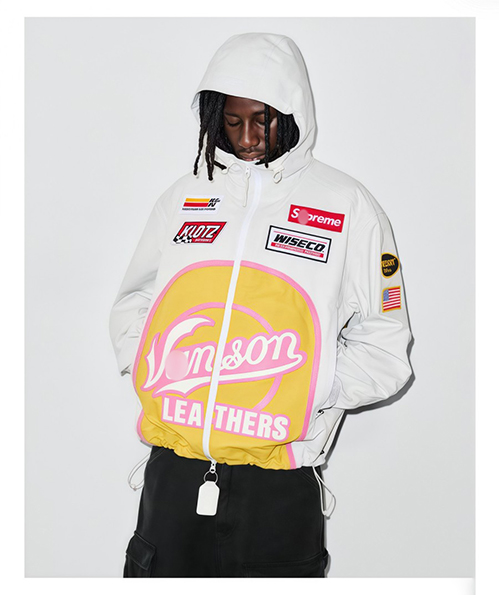シュプリーム+VANSON LEATHERSパーカー フードジャケット　アウター