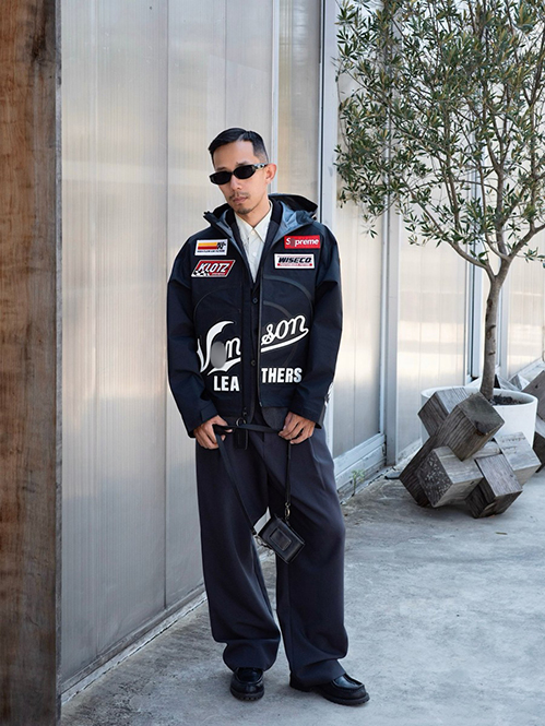 シュプリーム+VANSON LEATHERSパーカー フードジャケット　アウター