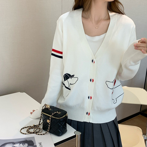 トム ブラウンスーパーコピー レディース ニットカーディガントリコロールライン