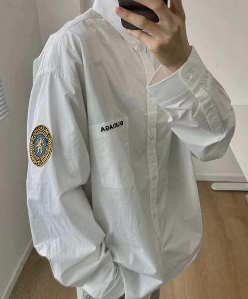 バレンシアガスーパーコピー メンズ／レディース シャツ左胸ポケット ロゴ