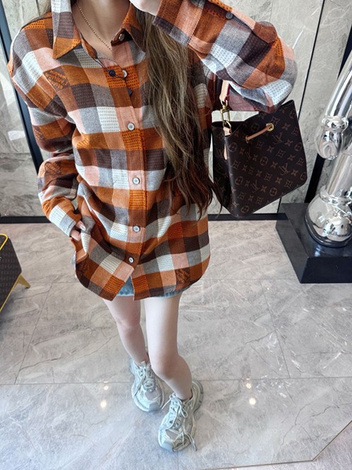 ルイ・ヴィトンスーパーコピー メンズ／レディース シャツチェック柄デザイン