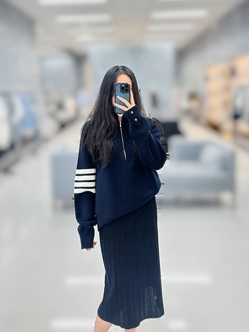 トム ブラウンスーパーコピー レディース ニットセーター三本線アームバンド