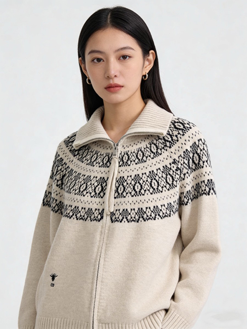 ディオール レディース ニットジャケット アウター暖かさ