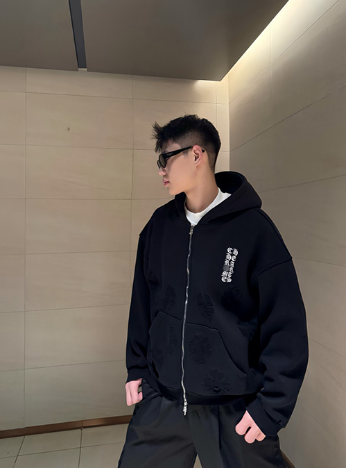 クロムハーツスーパーコピー パーカー フードジャケットクロスパッチ付き