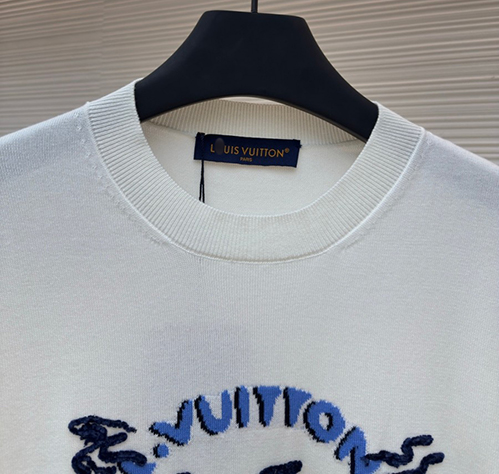 ルイ・ヴィトン ホワイトカラーベーシックなデザイン半袖Tシャツ