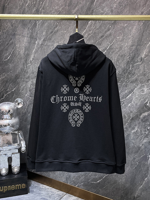 クロムハーツ スーパーコピーホースシュー バックプリント ジップパーカー