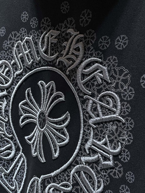 クロムハーツ ホースシュー 裏起毛 フードジップパーカー