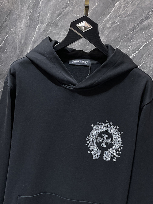 クロムハーツ ホースシュー 裏起毛 フードジップパーカー