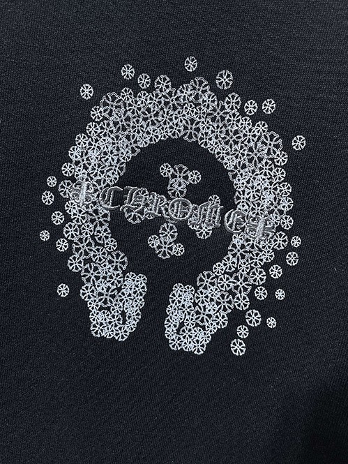 クロムハーツ ホースシュー 裏起毛 フードジップパーカー