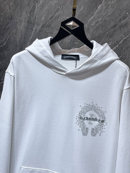 クロムハーツ ホースシュー 裏起毛 フードジップパーカー