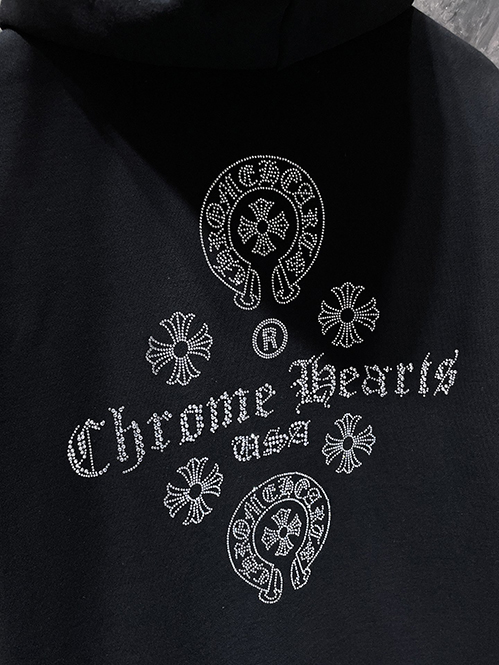 クロムハーツ スーパーコピーホースシュー バックプリント ジップパーカー