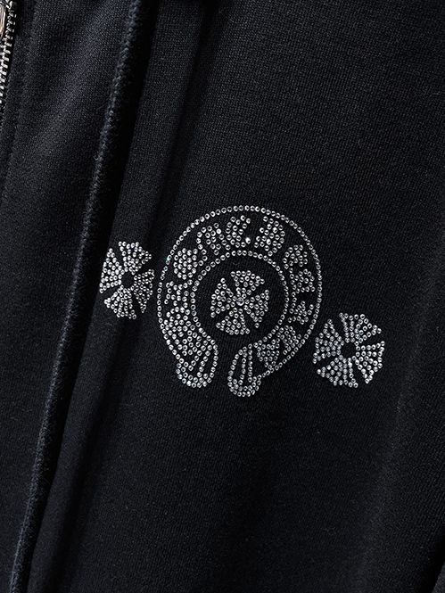 クロムハーツ スーパーコピーホースシュー バックプリント ジップパーカー