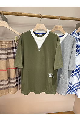 バーバリー  新しい2色のコットン半袖Tシャツ