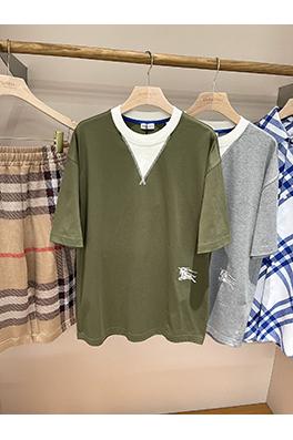 バーバリー  新しい2色のコットン半袖Tシャツ