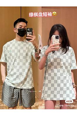 ルイヴィトンコピー  新しいチェック柄の半袖Tシャツ