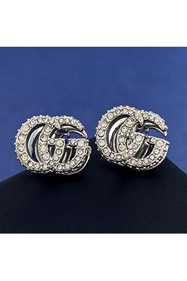 グッチ  クラシックなダブル G フルダイヤモンドバックアルファベットロゴイヤリング