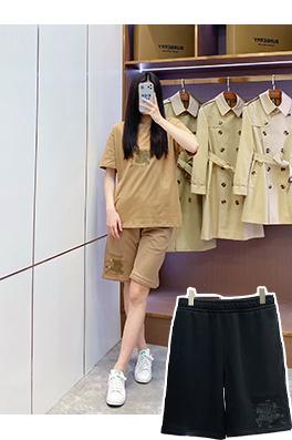 バーバリースーパーコピー  専属ロゴ刺繍コットンショートパンツ