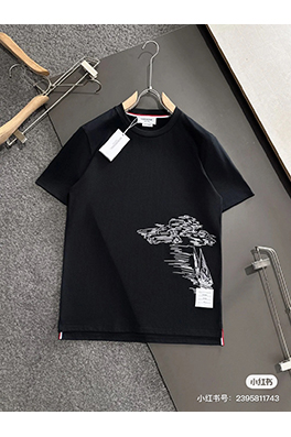 トムブラウン  オーシャンビューセーリングプリントスリット入りラウンドネック半袖Tシャツ