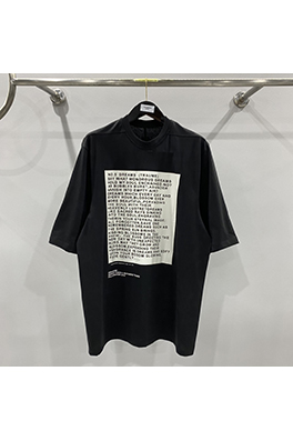 リックオウエンス  アルファベットプリント5分半袖コットンTシャツ