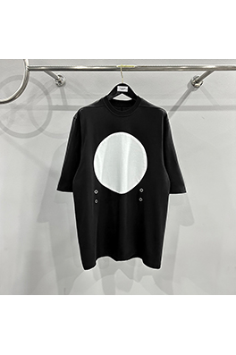 リックオウエンス  大きな円形ステッチパンチラウンドネック半袖Tシャツ