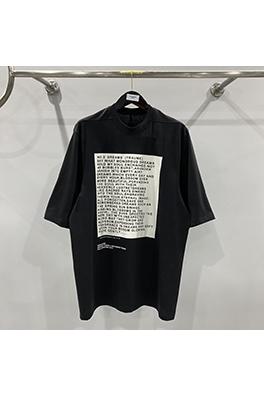 リックオウエンス  アルファベットプリント5分半袖コットンTシャツ