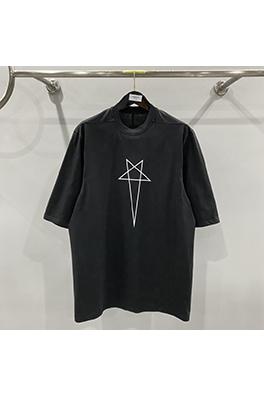 リックオウエンス  5つ星プリントのゆったりしたデザインの5分半袖Tシャツ