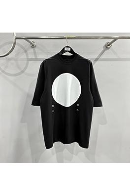 リックオウエンス  大きな円形ステッチパンチラウンドネック半袖Tシャツ