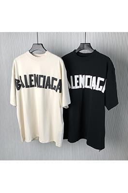 バレンシアガ  新しいテーププリント半袖Tシャツ