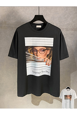 ディオール雑誌表紙丸首半袖Tシャツ