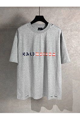 バレンシアガ発泡クルーネック半袖Tシャツ