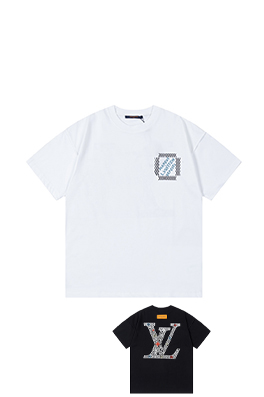 ルイヴィトンスーパーコピーアルファベットのモノグラムプリントTシャツ