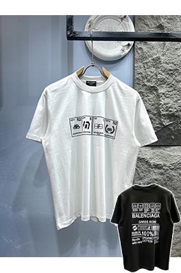 バレンシアガ新しいエコロゴ半袖Tシャツ