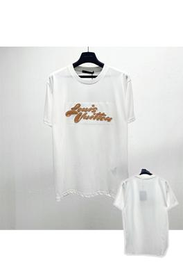 ルイヴィトンスーパーコピー刺繍 ロゴ 半袖Tシャツ