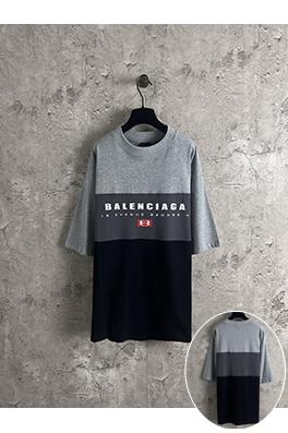 バレンシアガ三色ステッチプリントloog半袖シャツ